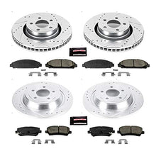 Load image into Gallery viewer, Power Stop K6808 Front and Rear Z23 Carbon Fiber Brake Pads with Drilled & Slotted Brake Rotors Kit