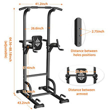 Load image into Gallery viewer, Sportsroyals Power Tower Dip Station Pull Up Bar for Home Gym Strength Training Workout Equipment, 400LBS.