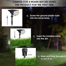 Load image into Gallery viewer, WBM Smart 20 LEDs Solar Landscape Spotlights, IP67 Waterproof, 2-in-1 Wireless Outdoor Security Lights for Yard Garden Driveway Porch Walkway Pool Patio, 4 Pack