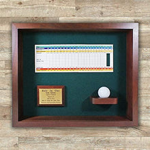 Load image into Gallery viewer, Eureka Golf Products Hole in One Ball & Scorecard or Photo Shadowbox Display-Free Engraved Plate