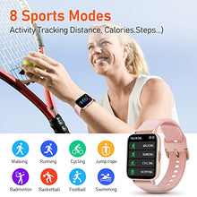 Load image into Gallery viewer, Smart Watch for Women (Answer/Make Calls),1.69" HD Full Touch Screen Bluetooth Smartwatch for Android and iOS Phones Compatible IP67 Waterproof Fitness Tracker with Heart Rate Monitor (Pink)