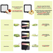 Load image into Gallery viewer, EASACE Mandoline Slicer Spiralizer Vegetable Chopper Dicer Onion Chopper with Container Pro Multi Vegetable Fruit Chopper Kitchen Peeler Cutter Slicer Dicer Cutter 5 Blades