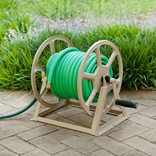 Load image into Gallery viewer, Liberty Garden 709 Steel Wall/Floor Mounted Hose Reel, Holds 200-Feet of 5/8-Inch Hose - Tan