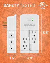 Load image into Gallery viewer, ECHOGEAR On-Wall Surge Protector with 6 Pivoting AC Outlets & 1080 Joules of Surge Protection - Low Profile Design Installs Over Existing Outlets to Protect Your Gear (White)