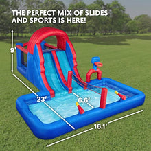 Load image into Gallery viewer, Sunny & Fun Ultra All-Play Inflatable Water Slide Park – Heavy-Duty for Outdoor Fun - Climbing Wall, Slides, Bounce House, Volley Net, Deep Pool – Inflate with Included Air Pump & Carrying Case