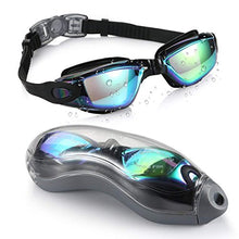 Load image into Gallery viewer, aegend No Leaking Swim Goggles, with 2 Pack Long Hair Swim Caps (Black + Blue)