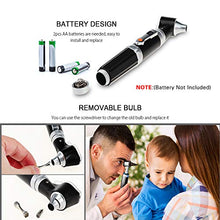 Load image into Gallery viewer, Otoscope Kit,Professional Diagnostic Ear Care Tool with 2.5V Halogen Light, 3X Magnification, 4 Speculum Tips Size - for Children, Adults, Pets, etc.