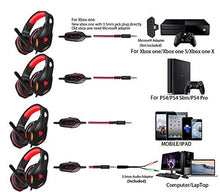 Load image into Gallery viewer, Stynice Gaming Headset for PC, PS4, Playstation 5, Xbox One, Laptop, Crystal Clear Sound Computer Gamer Headset with Noise Canceling Mic and LED Light - Lightweight Comfortable Gamer Headphone (Red)