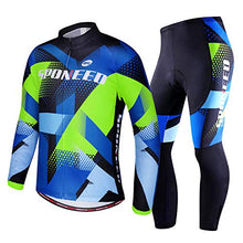 Load image into Gallery viewer, sponeed Men's Biking Pants Padded Tights Bicycling Tops Jersey Long Sleeve Shirts Cycling Uniforms Club Team Spring Style US M Multi