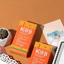 Load image into Gallery viewer, Koji White Kojic Acid & Papaya Skin Brightening Soap (2.82 oz / 2 Bars) - with Hyaluronic Acid for Smooth Face & Body, Dark Spot, Acne Scars, Uneven Skin Tone - Hypoallergenic & Dermatologist Tested