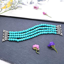 Load image into Gallery viewer, KAI Top Compatible for Apple Watch Band 38mm 40mm 42mm 44mm,Created-Turquoise Beaded Elastic Stretch Replacement Bands Compatible with 2019 Apple Watch Series 5,iWatch 4/3/2/1,Sport,Nike+,Edition