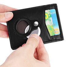 Load image into Gallery viewer, AirTag Wallet Holder Mens Slim Wallet with Money Clip, RFID Blocking Bifold Credit Card Holder for Men (Black)