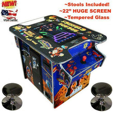 Load image into Gallery viewer, Abvideo Exclusive Huge 22 Inch Screen with Adjustable Stools Video Game Machine Cocktail Arcade Machine 60 of The top Classic Games Commercial Grade!