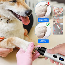 Load image into Gallery viewer, ATESON Dog Nail Grinder and Clippers with Safety Guard, Rechargeable Pet Nail Trimmers with Quite Low Noise for Large Medium Small Dogs and Cats, Pet Claw Grinder Clipper File