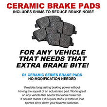 Load image into Gallery viewer, R1 Concepts eLINE Series Front Rear Drilled and Slotted Brake Rotors with Ceramic Brake Pads and Hardware Kit Compatible For 2005-2010 Scion tC