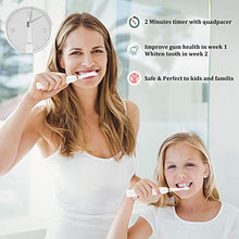Load image into Gallery viewer, Sonic Electric Toothbrush for Adults, Whitening Cleaning Electronic Toothbrush Rechargeable Vibrating Toothbrush with 4 Dupont Brush & 1 Face Brush, Smart Timer and Pressure Sensor