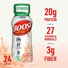Load image into Gallery viewer, BOOST High Protein with Fiber Complete Nutritional Drink, Creamy Strawberry, 8 fl oz Bottle, 24 Pack