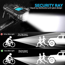 Load image into Gallery viewer, Xinji Bike Light Set with Bicycle Speedometer,USB Rechargeable Bike Computer with Loud Bike Bell,Waterproof Bike Odometer and Tail Light (Black)