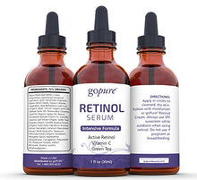 Load image into Gallery viewer, goPure Retinol Face Serum - Anti Aging & Anti Inflammatory Complex with Vitamin E & Vitamin C - Antioxidant Anti Wrinkle Facial Serum for Men & Women - Cruelty Free