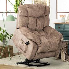 Load image into Gallery viewer, CANMOV Power Lift Recliner Chair for Elderly- Heavy Duty and Safety Motion Reclining Mechanism-Antiskid Fabric Sofa Living Room Chair with Overstuffed Design (Camel)