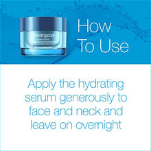 Load image into Gallery viewer, Neutrogena Hydro Boost Purified Hyaluronic Acid Pressed Night Serum, Facial Serum with Antioxidants & Hyaluronic Acid for Dry Skin, Oil-Free & Non-Comedogenic, 1.7 oz