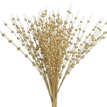Load image into Gallery viewer, Greentime 10 Pack Golden Artificial Glitter Berry Stem Ornaments 19.7 Inches Fake Christmas Picks Decorative Glitter Sticks for Christmas Tree DIY Wreath Crafts Gift Fireplace Holiday Home Decor