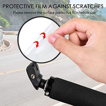 Load image into Gallery viewer, HUBUISH Bar End Bike Mirrors,360°Adjustable Rotatable Handlebar Convex Mirror for Mountain Road Bicycle Riding Cycling Accessories, with Wide Angle Lens Safety Rearview Mirror(1 PC)