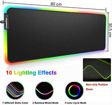 Load image into Gallery viewer, Gaming Keyboard Mouse & Mouse Pad Kit,3 in 1 Rainbow Backlit Rechargeable Wireless Keyboard Mouse with 3800mAh Battery Metal Panel Removable Hand Rest,RGB Gaming Mousepad(32.5x12inch),Gaming Mouse
