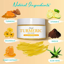 Load image into Gallery viewer, Turmeric Facial Mask,Turmeric Mud Mask with Vitamin C Kaolin Clay and Turmeric for Radiant Skin,Organic Turmeric Face Mud Mask for Deep Cleansing Blackheads and Acnes Control (4 oz)
