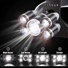 Load image into Gallery viewer, Headlamp 12000 Lumen Ultra Bright CREE LED Work Headlight Micro-USB Rechargeable, 4 Modes Head Lamp Waterproof Headlamps for Camping Hiking Hunting Hard Hat Workers