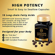Load image into Gallery viewer, MOXXOR Omega-3 (2 Bottles x 60 Capsules Per Bottle) Omega-3 Supplement 100% from New Zealand – Greenlip Mussel Oil Natural Anti-Inflammatory, GMO Free