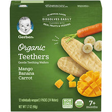 Load image into Gallery viewer, Gerber Organic Teethers, Mango Banana Carrot, 1.7 oz, 12 count Box