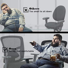 Load image into Gallery viewer, Big and Tall Office Chair 400lbs Desk Chair Mesh Computer Chair with Lumbar Support Wide Seat Adjust Arms Rolling Swivel High Back Task Executive Ergonomic Chair for Women Men,Black