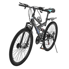 Load image into Gallery viewer, Lroplie R2 Commuter Aluminum Road Bike 21 Speed Bicycle Full Suspension MTB, 26in Carbon Steel Mountain Bike (Black (26 in 21 Speed))