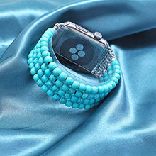 Load image into Gallery viewer, KAI Top Compatible for Apple Watch Band 38mm 40mm 42mm 44mm,Created-Turquoise Beaded Elastic Stretch Replacement Bands Compatible with 2019 Apple Watch Series 5,iWatch 4/3/2/1,Sport,Nike+,Edition