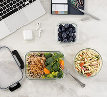 Load image into Gallery viewer, JoyFul by JoyJolt 24pc Borosilicate Glass Storage Containers with Lids. 12 Airtight, Freezer Safe Food Storage Containers, Pantry Kitchen Storage Containers, Glass Meal Prep Container for Lunch