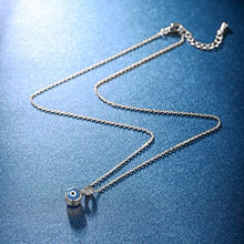 Load image into Gallery viewer, MOFEIJEWEL Evil Eye Pendant Necklace for Women 925 Sterling Silver Cable Chain Greek Protection Jewelry Gifts for Boys Girls