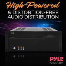 Load image into Gallery viewer, 4 Multi-Zone Stereo Amplifier - 19” Rack Mount, Powerful 8000 Watts with Speaker Selector Volume Control & LED Audio Level Display - 4-Ch. Bridgeable Switches - Pyle PT8000CH