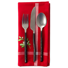 Load image into Gallery viewer, DII Embroidered Corner Christmas & Holiday Tabletop Collection, Napkin Set, Mistletoe 6 Piece