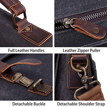 Load image into Gallery viewer, 17 inch Laptop Messenger Bag,Vaschy Vintage Waxed Canvas Leather Water Resistant Mens Satchel Briefcase Bag Business Shoulder Bag Gray