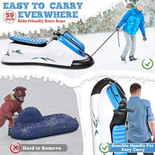 Load image into Gallery viewer, Snow Sled, Giant Snow Tube for Sledding Heavy Duty Inflatable Sled Snowmobile for Kids Adults with Reinforced Handles Pull Rope Winter Snow Toys Outdoor Play Activity