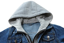 Load image into Gallery viewer, Banibear Toddler Boys Hooded Denim Jacket Coat Kids Children Zipper Windproof Hoodie Outerwear, Blue, Size 4-5 Years(Tag110)