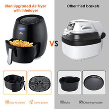 Load image into Gallery viewer, Uten Air Fryer 6.9QT, Electric Non-Stick Air Fryers Oven Oilless Cooker, 8 Cooking Preset, Instant Temp/Time Control, LED Digital Touchscreen - Black
