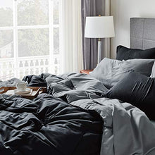 Load image into Gallery viewer, Bedsure Bed in A Bag Comforter Sets Black/Light Grey Twin Size - Microfiber Reversible Bedding Sets 6 Pieces (1 Comforter, 1 Pillow Sham, 1 Flat Sheet, 1 Fitted Sheet, 1 Bed Skirt, 1 Pillowcase)