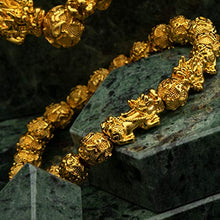 Load image into Gallery viewer, Prime Feng Shui Bracelet Prosperity Bling Golden Mantra Bead Bracelet with Double Pi Xiu/Pi Yao Attract Wealth and Good Luck Best Gift(10mm)