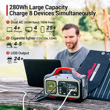 Load image into Gallery viewer, ROCKPALS 300W Portable Power Station, 280wh (78000mAh) Solar Generator with 110V Pure Sine Wave AC Outlet, USB-C PD Input/Output, QC 3.0, CPAP Backup Lithium Battery for Outdoor Camping Emergency