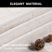 Load image into Gallery viewer, 100% Blackout Linen Look Patio Door Curtain 84 Inches Long Extra Wide Thermal Insulated Grommet Curtain Drapes for Living Room / Sliding Glass Door, Primitive Winow Treatment Decoration, Ivory