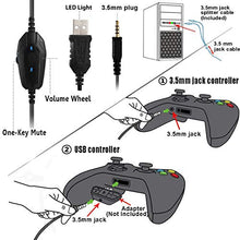 Load image into Gallery viewer, Pacrate Gaming Headset for Xbox One,Xbox Series X,PS4, PS5,PC, Mac,Laptop with Noise Cancelling Mic - Surround Gaming Headphones - Soft Memory Over Ear PS4 Headset with LED Light for Child, Men, Women