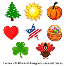 Load image into Gallery viewer, Bigtime Signs Welcome to Our Home - Wood Grain Print Door & Wall Decor - 8 Interchangeable Holiday Magnets Halloween, Easter, Fall, Christmas, Valentines - Front Porch Hanging Plaque Decoration Black