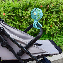 Load image into Gallery viewer, WiHoo Mini Handheld Stroller Fan,2600mAh Personal Portable Car Seat Baby Fan with Flexible Tripod,USB or Battery Powered Desk Fan Adjustable 3 Speeds for Camping/Traveling
